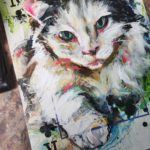 Painting of the Oreo Cat by Sara Leger, commissioned