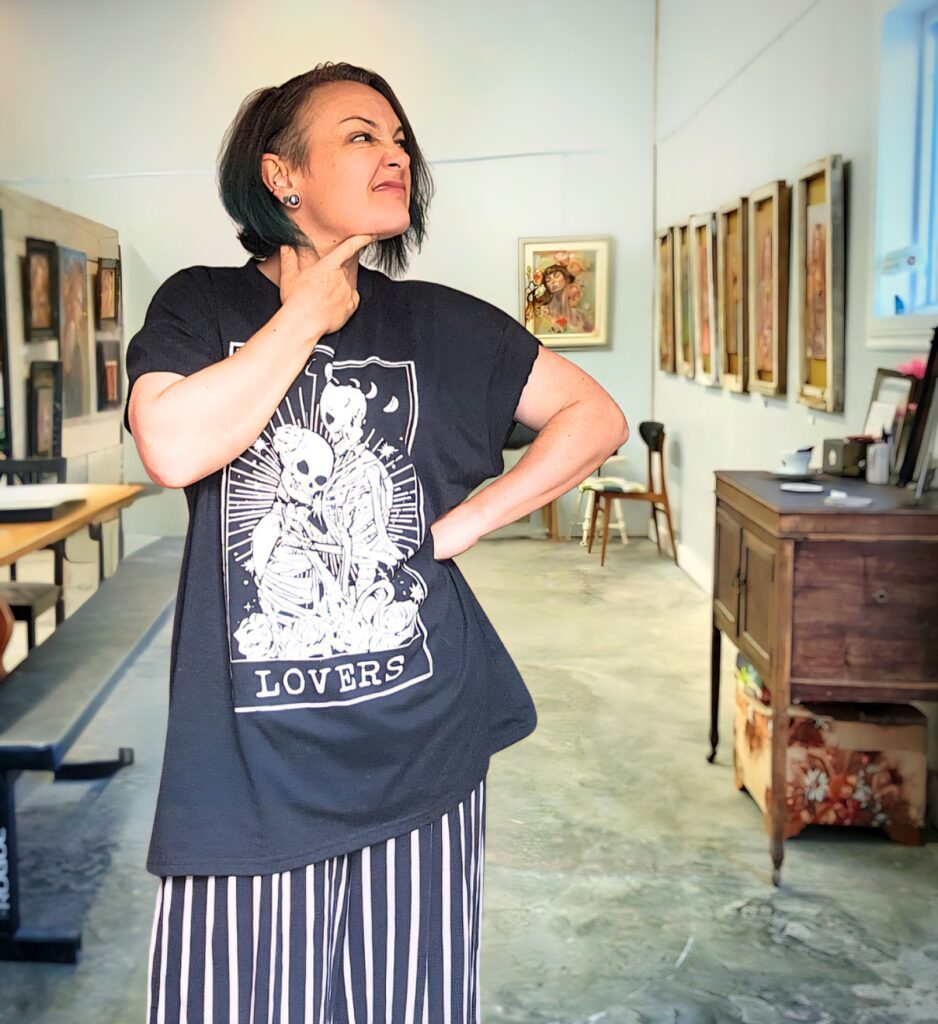 Canadian artist Sara Leger in her Ontario art studio